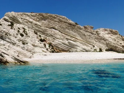 White islands beach - South Aegean - Makry Aspronisi - Greece